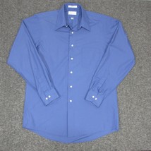 Van Heusen Men&#39;s Dress Shirt Poplin Long Sleeve Blue Size 15 1/2 - $10.18