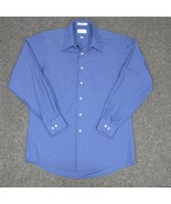Van Heusen Men&#39;s Dress Shirt Poplin Long Sleeve Blue Size 15 1/2 - £8.04 GBP