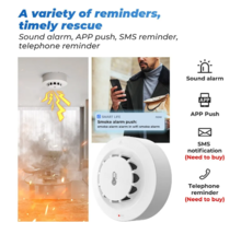 4 WiFi Smoke Alarm Wireless Smoke Detector Fire Detection Alarm System F... - $45.31