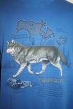 Vintage 90s NORTH AMERICAN TIMBER WOLF Blue 50/50 SWEATSHIRT XL Vtg Crew... - £23.35 GBP