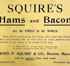 Squire&#39;s Hams And Bacon 1894 Advertisement Victorian Finest Food ADBN1h - $19.99