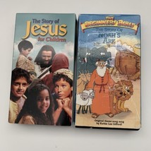 VHS Children’s Beginners Bible Noah’s Ark The Story of Jesus Lot of 2 Re... - £6.99 GBP