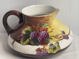 Antique Hohenzollern China~German Hand Painted Raspberries Pitcher - £48.60 GBP