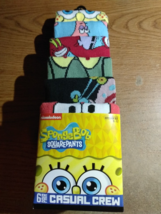 MENS Nickelodeon SpongeBob 6 Pack Of Casual Crew Socks Size 8-12 - £9.95 GBP