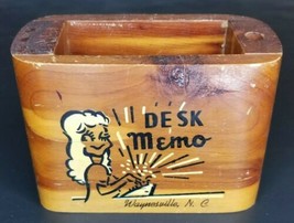 Vintage Cedar Craft Cedar Wood Desk Organizer Blonde Desk Memo Hand Made - £10.34 GBP