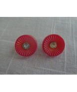 Pink with Rhinestone in the Center 1 loop Buttons Vintage (#3757) - $12.38 CAD