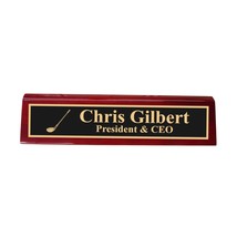 Desk Wedge Name Plate - PERSONALIZED - Golf - 11 Inches (Genuine Walnut) - $43.11