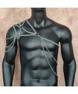 Man Body Chain Harness,Metal Shoulder Chain Harness,Punk Chest Harness - €66,97 EUR