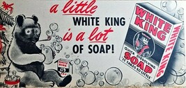 WHITE KING SOAP - 1946 Vintage Print Ad - BEAR-PIPE SMOKING-Christmas-VTG - $22.01 CAD