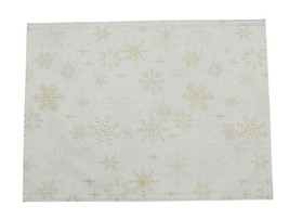 Snow Crystal Sparkly Snowflakes Jacquard Tablecloth Champagne/Gold - 53&quot;... - $34.76