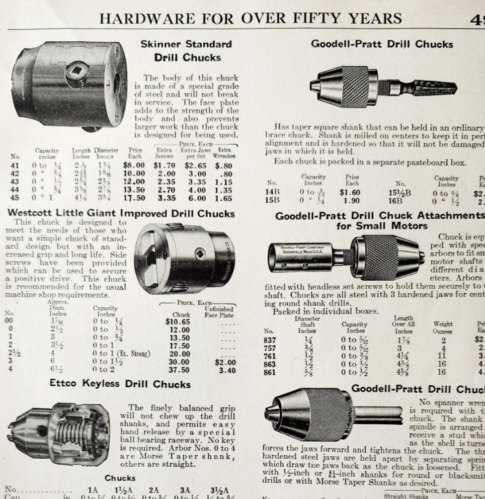 1922 Drill Chucks Hardware Advertisement NT Bushnell Tool Catalogue DWF20 - $24.99