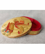 Vintage Koi Carp Straw Marquetry Trinket Box - €29,70 EUR