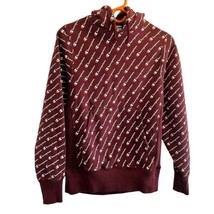 Champion Reverse Weave Hoodie Sweatshirt Mens Small Red AOP Streetwear H... - £20.62 GBP