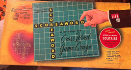 RARE Vintage 1953 Transogram SCORE-A-WORD Cross Word Board Game COMPLETE - $11.87