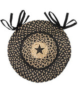 Braided Black Star Jute Chair Pad From the Hearthside Collection 15&quot; Dia... - £19.50 GBP
