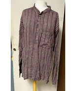 2X  Brown Cotton Stonewash Overdye Long Sleeve Shirt  Top  Unisex  - $465.34 MXN