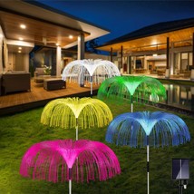 5 Pack, Solar Flowers Garden Lights, 7 Color Changing, Outdoor Waterproof Decora - £40.08 GBP