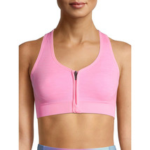Avia Ladies Activewear Pink Space Dye Zip Front Sports Bra Medium Support S - $24.99