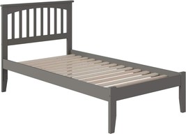 Extra-Long Twin Platform Bed In Grey Mission With Open Footboard And Turbo - £129.42 GBP