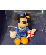 Disney Mickey Mouse Graduation Cap Gown Plush 9&quot; Stuffed Animal Toy Blue... - £18.94 GBP