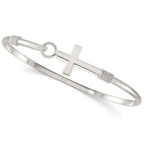 Fine Jewelry Sterling Silver Cross Bangle - £211.03 GBP