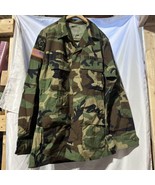 Vintage NOS US Army Jacket Woodland Camo BDU Shirt Coat Med-Long Military - £23.48 GBP