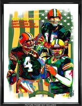 Green Bay Packers Starr Favre Rodgers Football Poster Print Wall Art 18x24 - £21.63 GBP