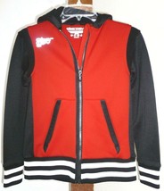 Obermeyer Juniors Fleece Hooded Bomber Jacket Zipper Pockets Red/Black S... - $11.13