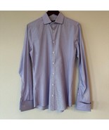 Gucci Men’s Dress Shirt Purple &amp; White Stripe Slim Size 15 US 38 EU Fren... - $3,769.03 MXN