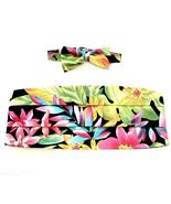 Hawaiian Tropical Flower Garden Tuxedo Cummerbund And Bow Tie Set Weddin... - $1,656.04 MXN