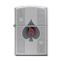Zippo Lighter - Ace of Spades Flame High Polish Chrome - 853689 - £28.74 GBP