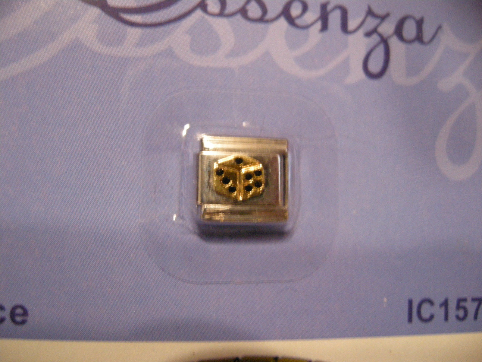 ESSENZA ITALIAN CHARM - LINKS TOGETHER MAKES A BRACELET - GOLD &amp; BLACK DICE - $1.49
