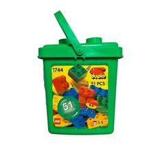 80s Vintage Lego Duplo Blocks Plastic Carry Container Case Kids Colorful Toy - £33.23 GBP