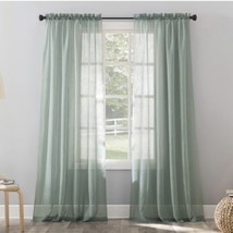 No. 918 Mineral Erica Crushed Sheer Voile Rod Pocket Curtain Panel New in Bag - $7.38