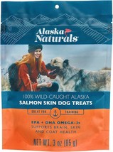 Alaska 100% Wild-Caught Alaska Salmon Skin Dog Treats, 0.8% EPA &amp; 1.0% DHA Omega - £10.79 GBP