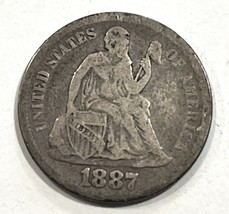 1887-P  SEATED LIBERTY DIME US 90% SILVER COIN  20220129 - $22.99