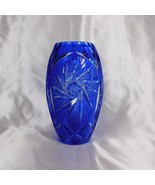 Blue Cut to Clear Vase # 22206 - £98.30 GBP