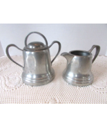 VINTAGE ROGERS SOLID PEWTER SUGAR BOWL WITH LID AND MATCHING CREAMER 1187  - $166.55 MXN