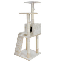 52&quot; Cat Tree Activity Condo Furniture With Sisal-Covered &amp; Perch &amp; Scratch Post - £59.93 GBP