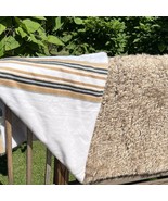 Pottery Barn Pendleton Yakima Faux Fur Back Stripe Throw Blanket 60&quot; x 80&quot; - $166.25