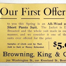 Browning King And Co Clothing Boston 1894 Advertisement Victorian Fashio... - $19.99