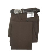 Bocaccio Uomo Boy&#39;s Brown Flat Front Dress Pants with a Brown Belt Sizes... - £19.65 GBP