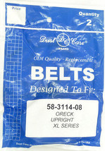 Oreck XL Upright Vacuum Cleaner Belt 58-3114-08 2 belts in pack - £4.88 GBP