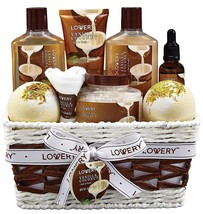 Bath and Body Gift Basket  9 Pc Set of Vanilla Coconut Home Spa Set NEW - £36.61 GBP