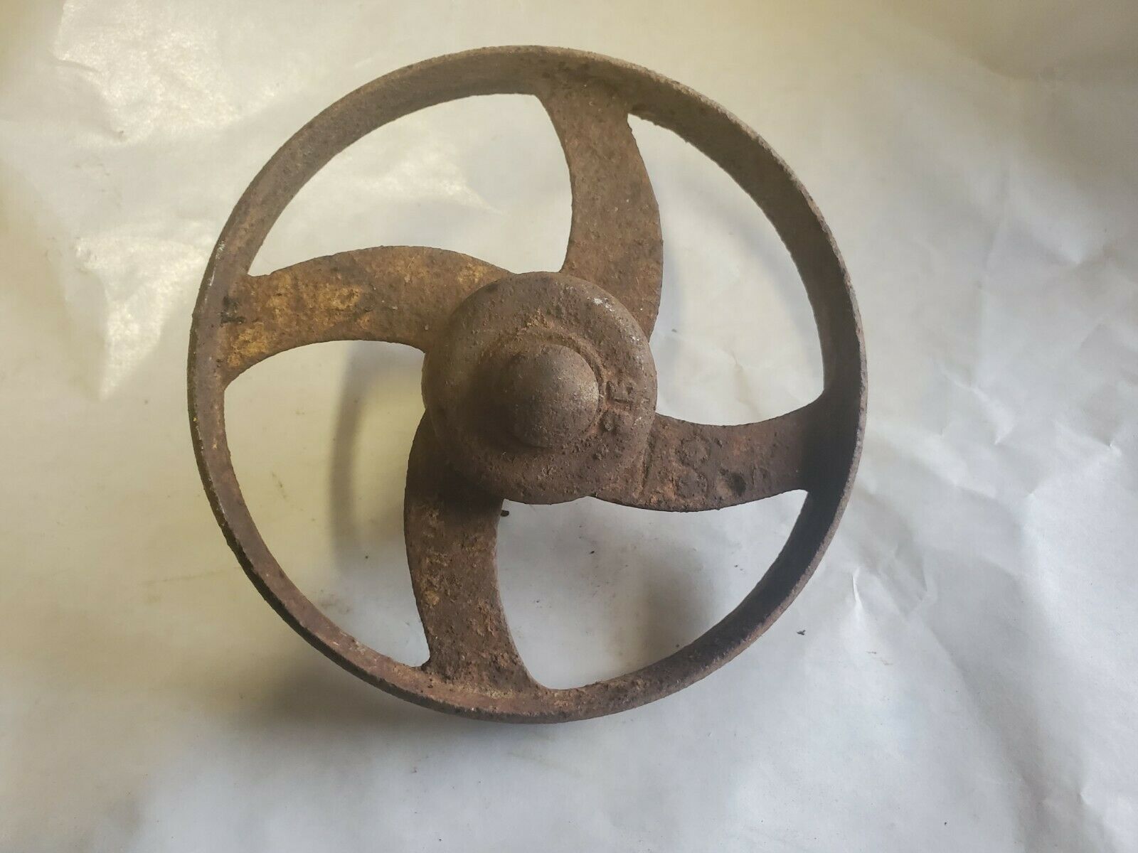 Vintage Cast Iron 7&quot; Dia. x 1&quot; Wide Wheel Steampunk Industrial Décor - $29.99