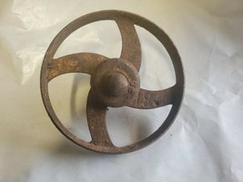 Vintage Cast Iron 7&quot; Dia. x 1&quot; Wide Wheel Steampunk Industrial Décor - £23.88 GBP