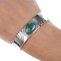 6.25&quot; Vintage Navajo silver and turquoise bracelet - £169.05 GBP