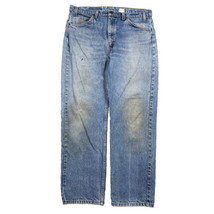 Vintage Levis 505 Jeans USA Orange Tab Faded Light Blue Grunge Fits 36x29 - $74.24