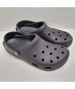 Crocs Plain Black Mens Size 9 Womens Size 11 Slip On Shoes - $19.70