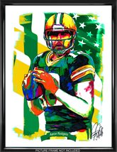 Aaron Rodgers Green Bay Packers Football Sports Print Poster Wall Art 18x24 - £21.68 GBP